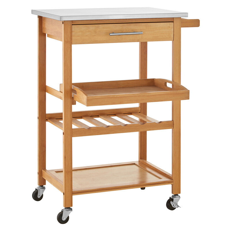 Harlow Bamboo One Drawer Kitchen Trolley