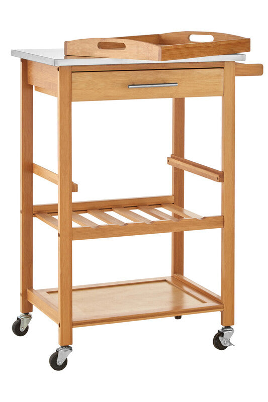 Harlow Bamboo One Drawer Kitchen Trolley