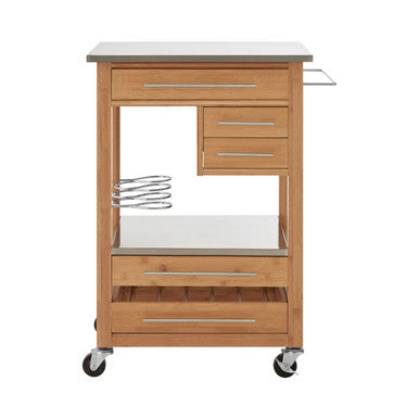 Harlow Bamboo Four Drawer Kitchen Trolley - image 2