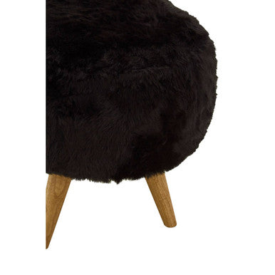 Cabaret Black Fur Effect Stool