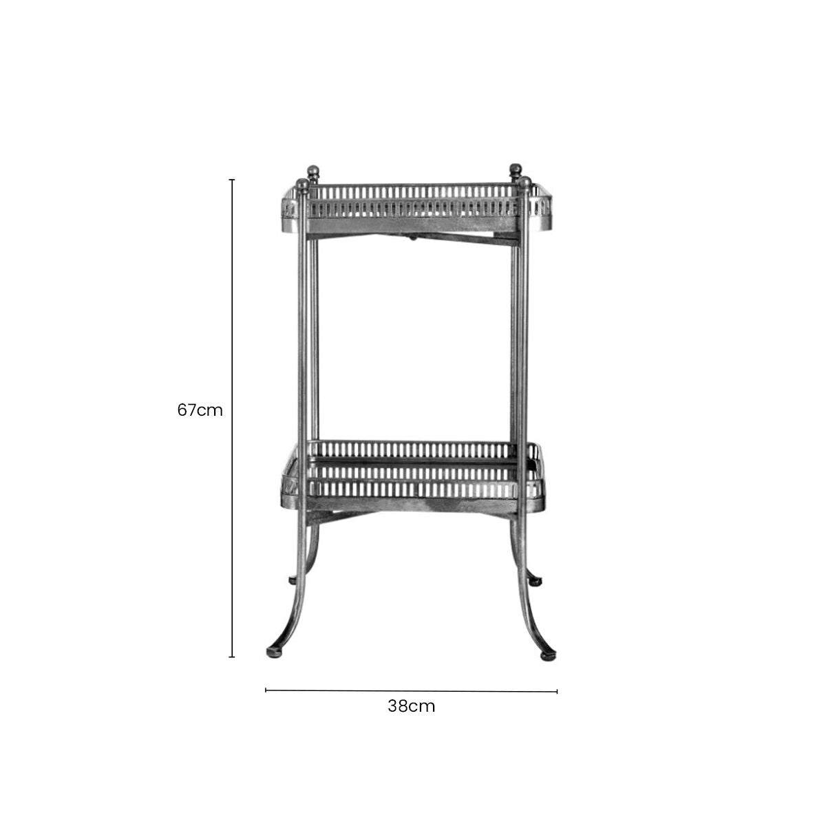 Reza Antique Silver Tray Table