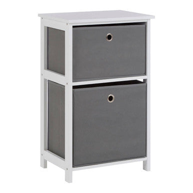 Lindo 2 Grey Fabric Drawers Cabinet