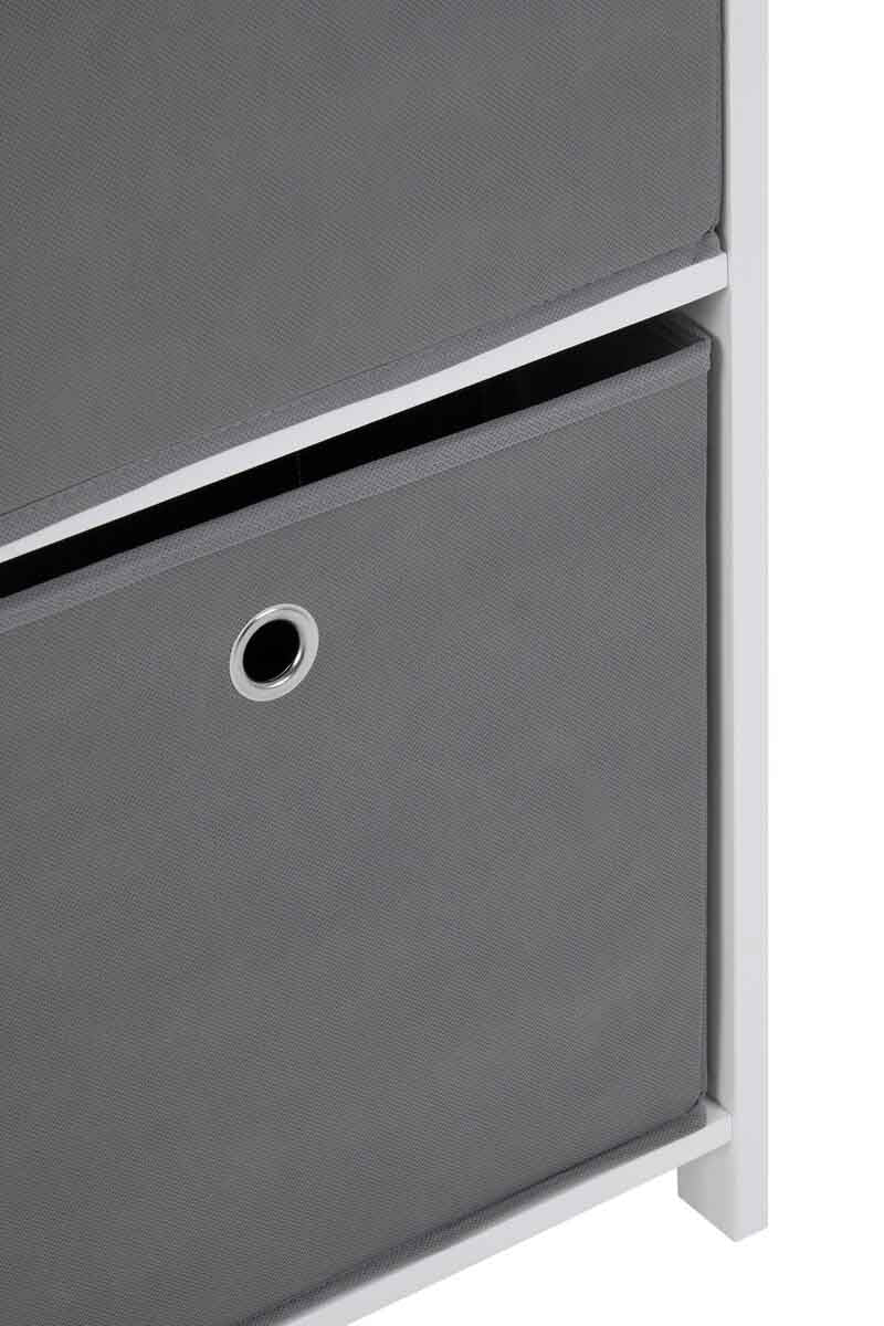 Lindo 3 Grey Fabric Drawers Cabinet