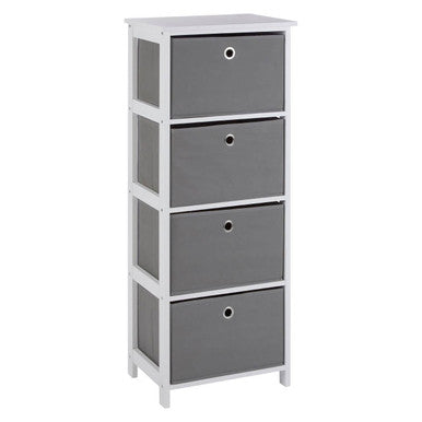 Lindo 4 Grey Fabric Drawers Cabinet
