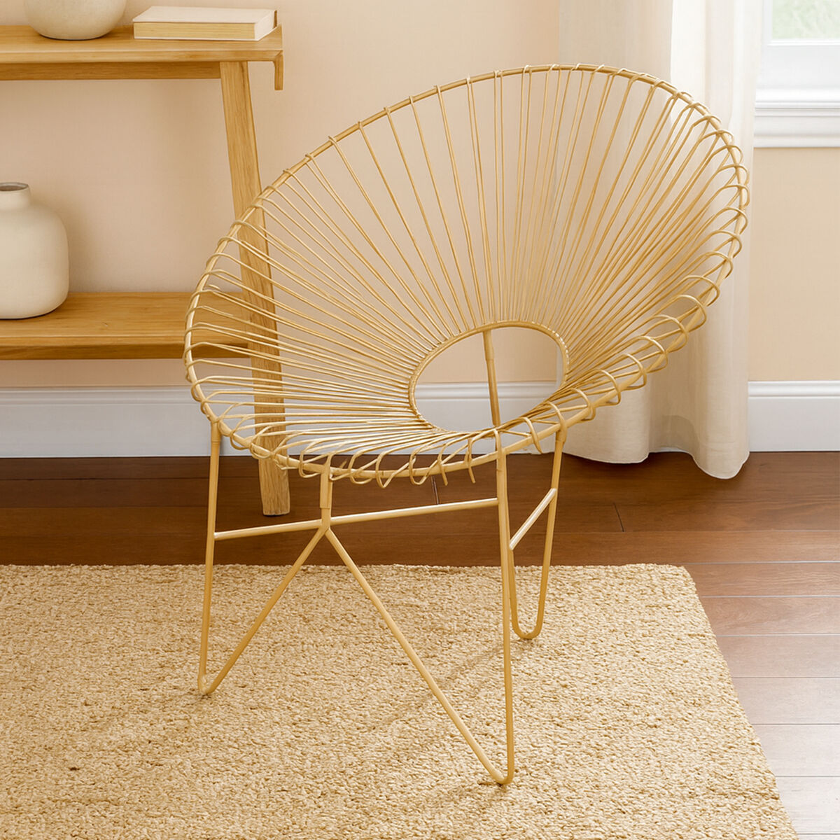 Templar Gold Wire Frame Occasional Chair - image 1