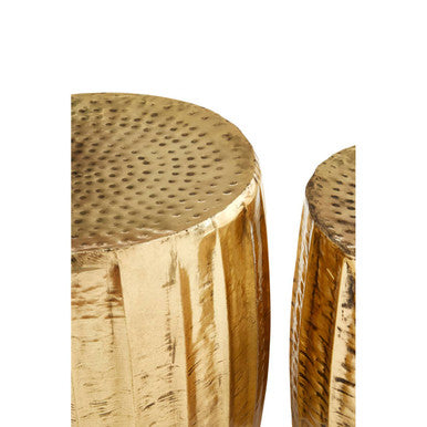 Templar Set Of 2 Antique Brass Finish Side Tables And Stools - image 3