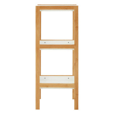 Nostra Three Tiered White And Natural Shelf Unit