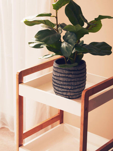 Nostra Three Tiered White And Natural Shelf Unit