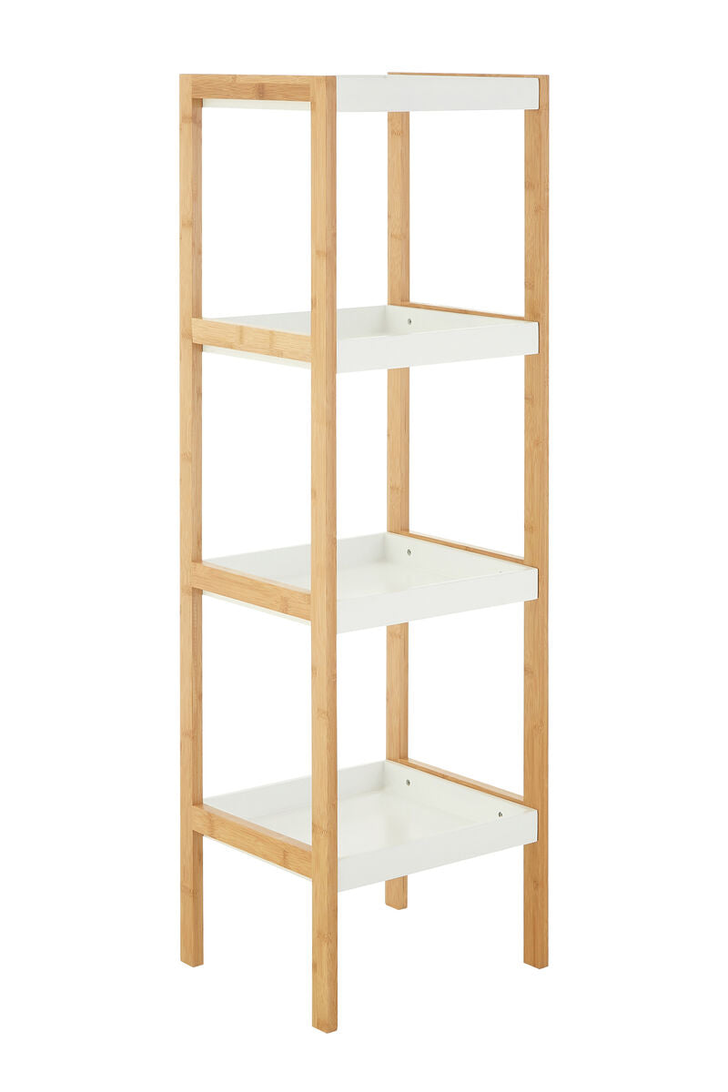 Nostra Four Tier White And Natural Shelf Unit