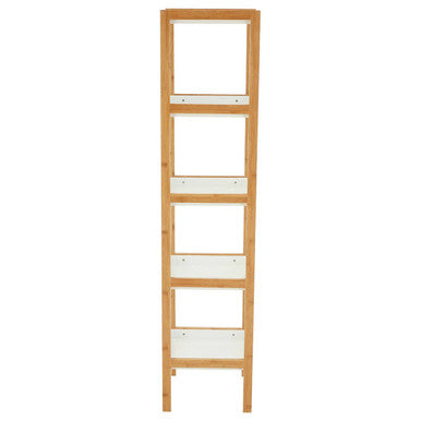 Nostra Five Tiered White And Natural Shelf Unit