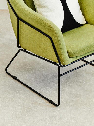 Stockholm Green Fabric Modern Accent Chair