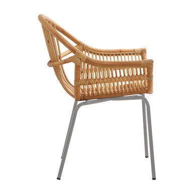 Lagom Natural Rattan Grey Metal Chair