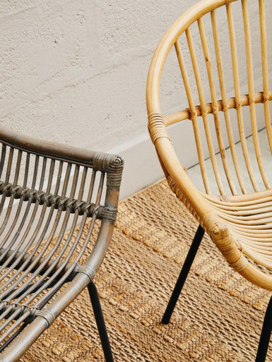 Lagom Natural Rattan Grey Metal Chair