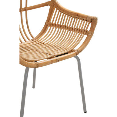 Lagom Natural Rattan Grey Metal Chair