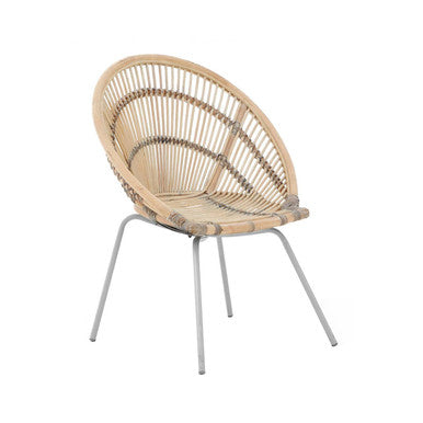 Lagom White Washed Natural Rattan Chair