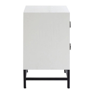 Lombok White 2 Drawer Bedside Table
