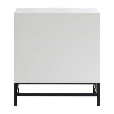 Lombok White 2 Drawer Bedside Table