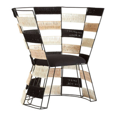 Fusion Beige And Black And White Woven Chair - image 4