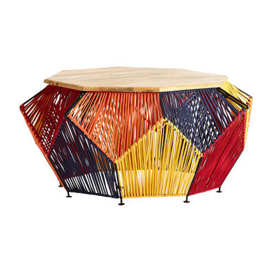 Fusion Multicoloured Woven Hexagon Coffee Table