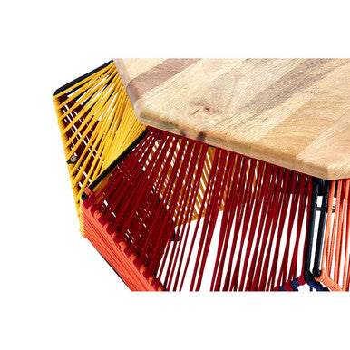 Fusion Multicoloured Woven Hexagon Coffee Table