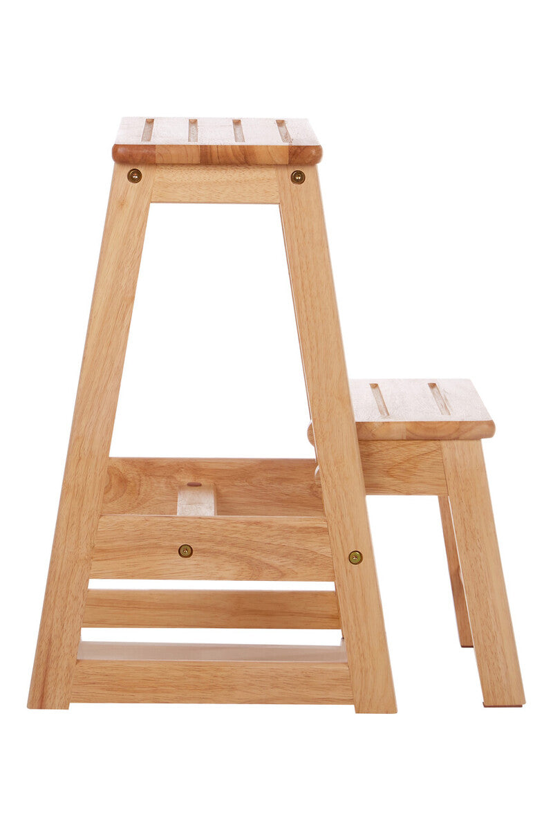 Tropical Hevea Wood Two Step Stool - Image 4