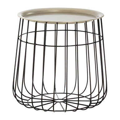 Templar Silver And Black Wire Detail Side Table - image 1