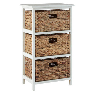 Padstow 3 Drawer White Frame Storage Unit