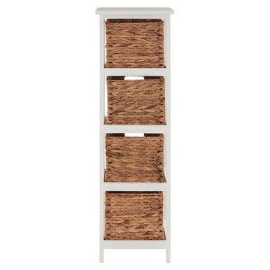 Padstow 4 Drawer White Hyacinth Storage Unit