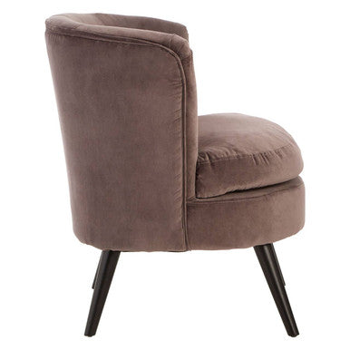 Regents Park Round Grey Velvet Plush Armchair