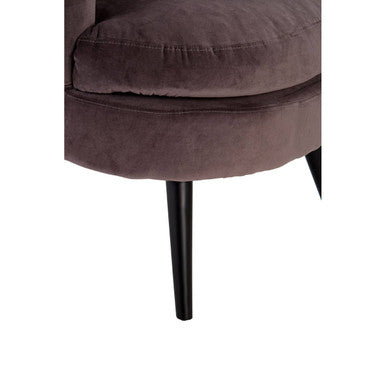 Plush Round Grey Velvet Curved Chair - image 7