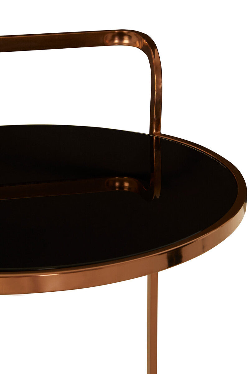 Ackley 2 Tier Rose Gold Finish Drinks Trolley
