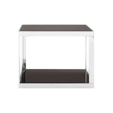 Ackley Silver Square Coffee Table With Black Glass - image 2