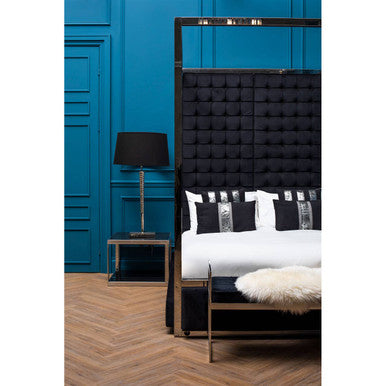 Ackley Silver Square Coffee Table With Black Glass - image 5