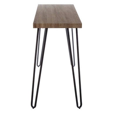 Borough Veneer Top Console Table With Hairpin Metal Legs