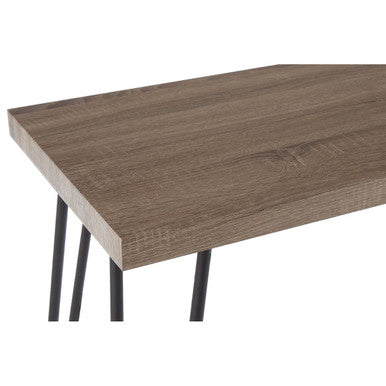 Borough Wooden Top Console Table With Hairpin Metal Legs