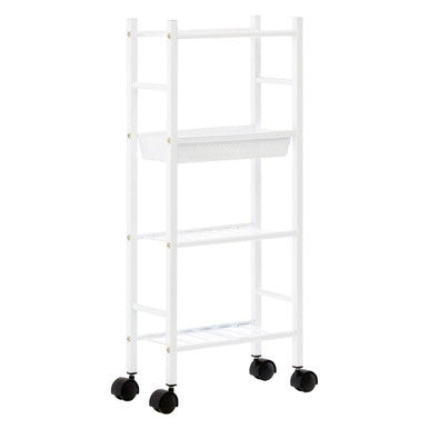 Dara 4 Tier White Trolley with Basket - image 2