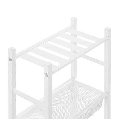 Dara 4 Tier White Trolley with Basket - image 4