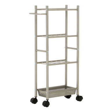 Dara 4 Tier Silver Metal Trolley with Basket - image 6