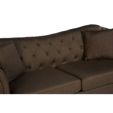 Fable 3 Seat Natural Chesterfield Sofa