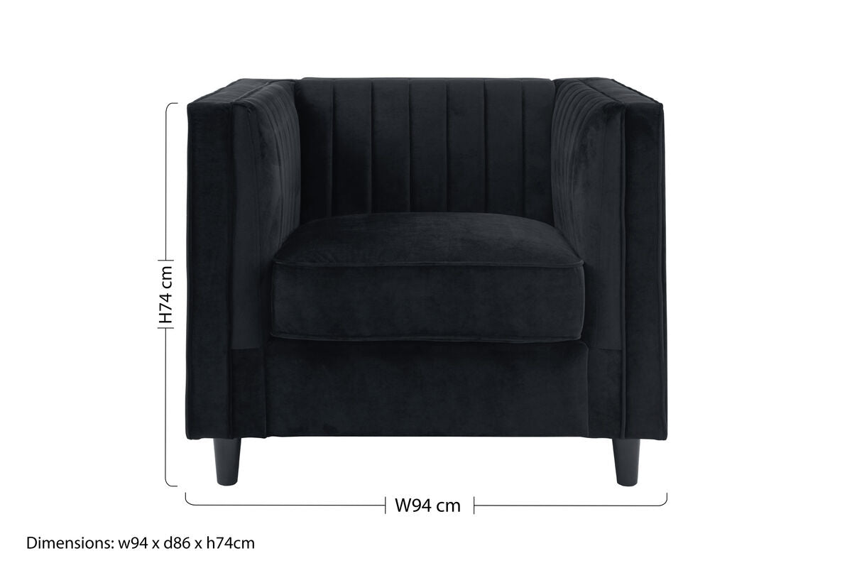Farah Black Velvet Chair