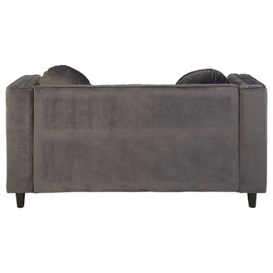 2 Seater Grey Velvet Sofa, Farah