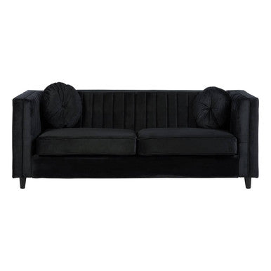Black sofa on a white background