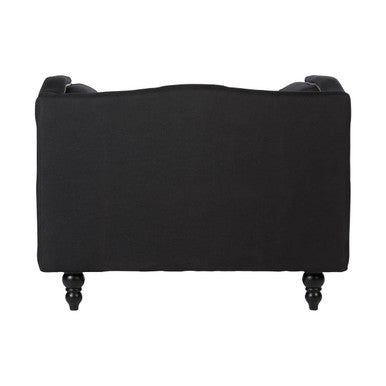 Feya Black Fabric Chair with Stud Detail