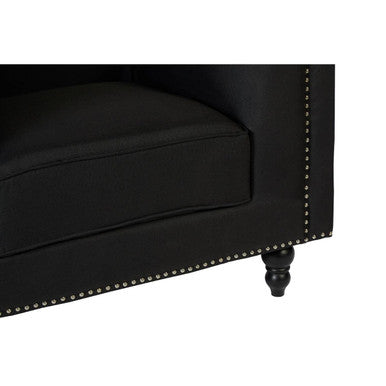 Feya Black Fabric Chair with Stud Detail