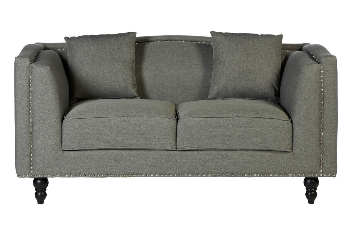 Feya 2 Seat Grey Fabric Sofa - Image 1