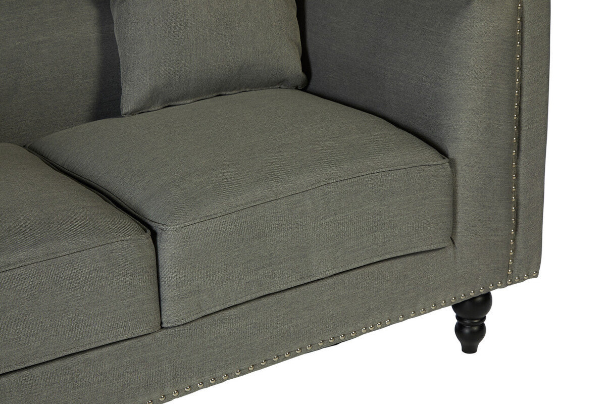 Feya 2 Seat Grey Fabric Sofa - Image 8