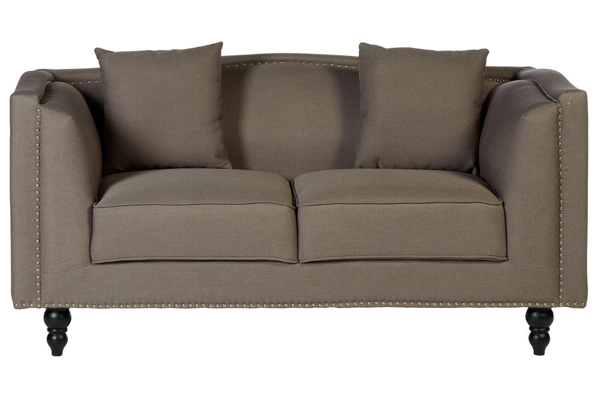 Feya 2 Seat Mink Fabric Sofa - Image 1