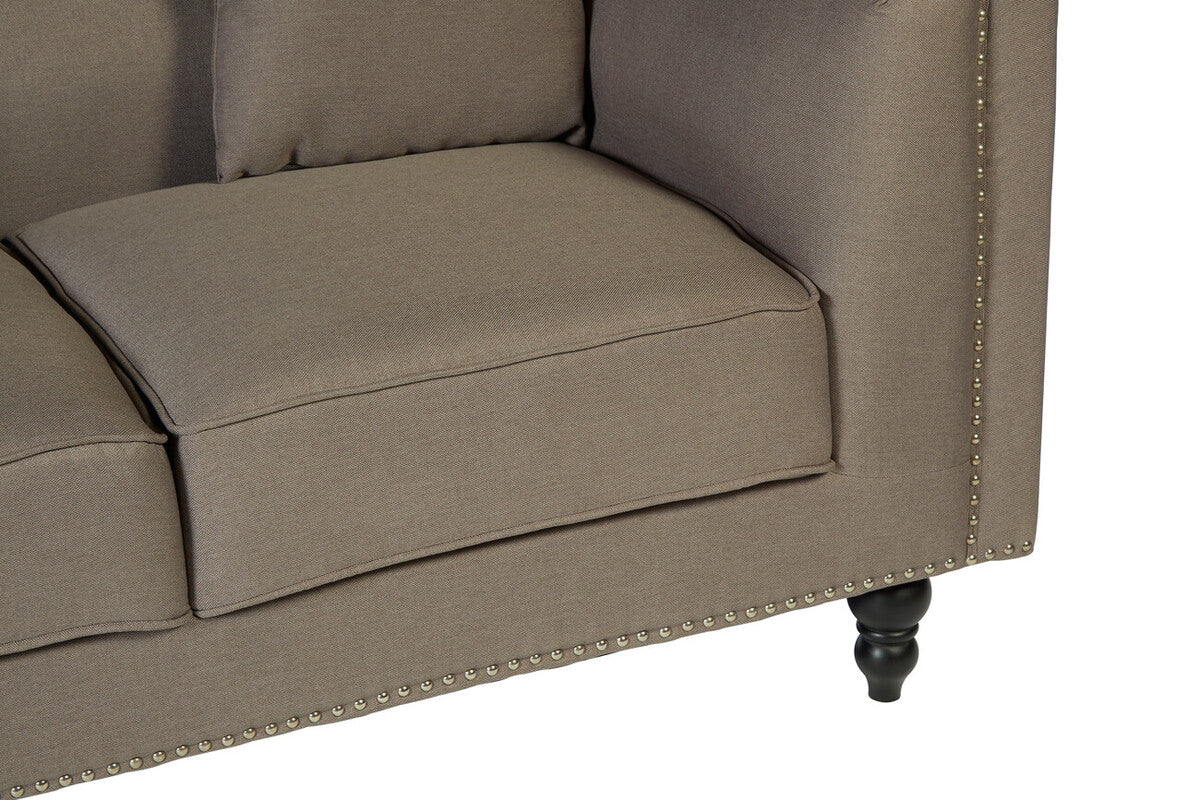 Feya 2 Seat Mink Fabric Sofa - Image 7