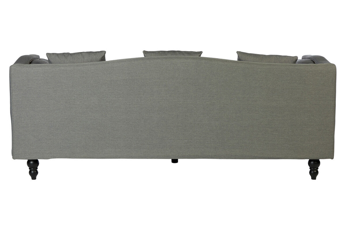 Feya Three Seater Grey Fabric Sofa - Image 4