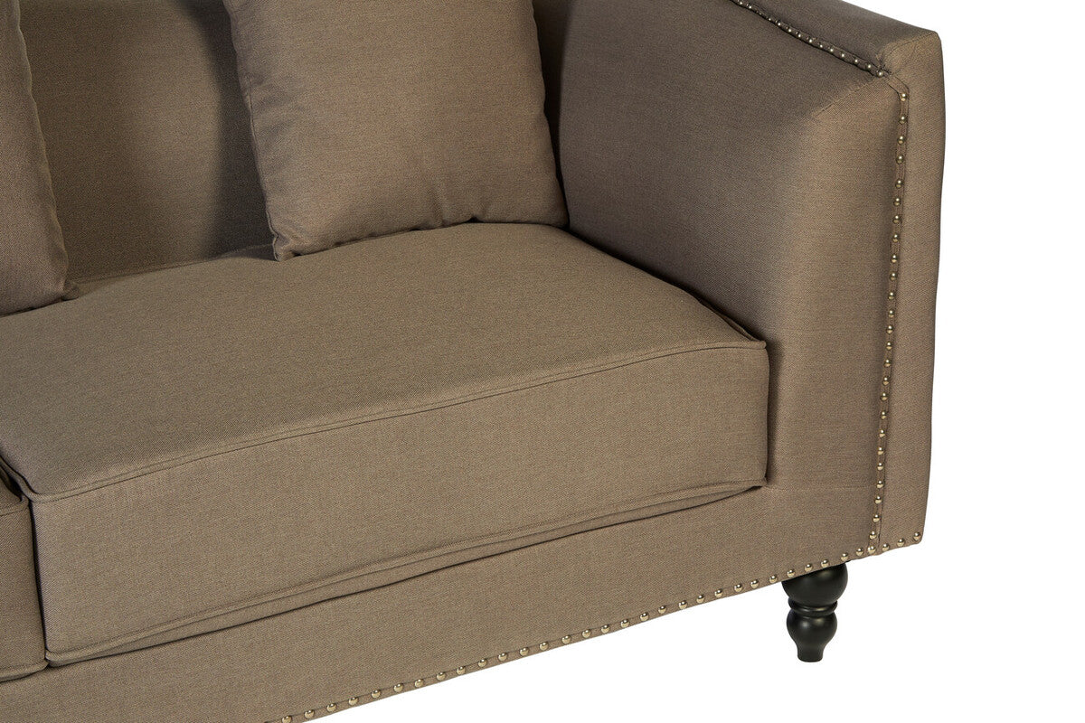 Feya 3 Seat Mink Fabric Sofa - Image 7